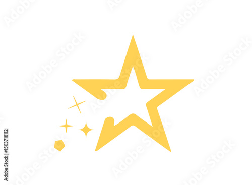 Sparkling and shiny star vector icon. Decoration comic symbol. Yellow star icon. Stars in modern simple flat style.