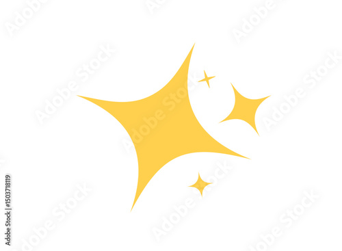 Sparkling and shiny star vector icon. Decoration comic symbol. Yellow star icon. Stars in modern simple flat style.