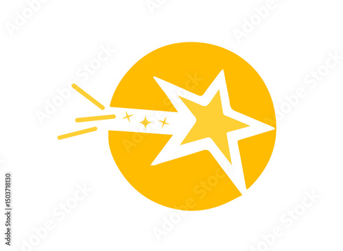 Sparkling and shiny star vector icon. Decoration comic symbol. Yellow star icon. Stars in modern simple flat style.