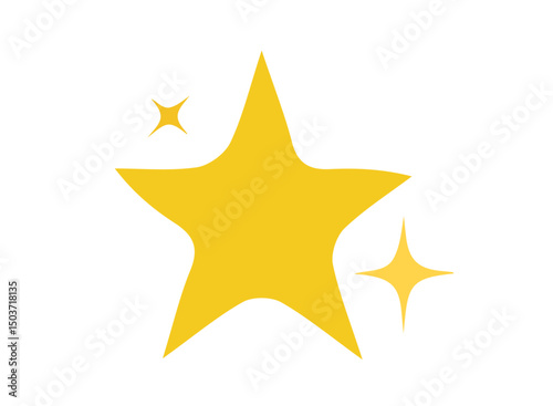 Sparkling and shiny star vector icon. Decoration comic symbol. Yellow star icon. Stars in modern simple flat style.