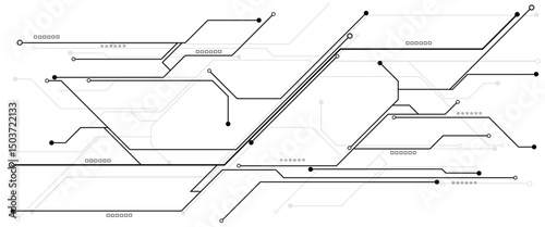 Vectors White Abstract geometric dots and lines connection circuit concept. Hi tech digital connect, communication, High technology concept.