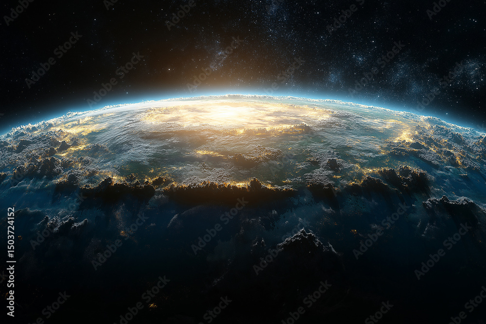 Obraz premium Planet above fantasy clouds