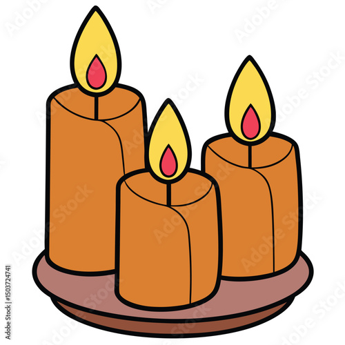 Candles flat vector illustration white background