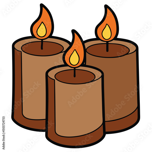 Candles flat vector illustration white background