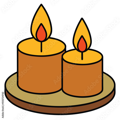 Candles flat vector illustration white background
