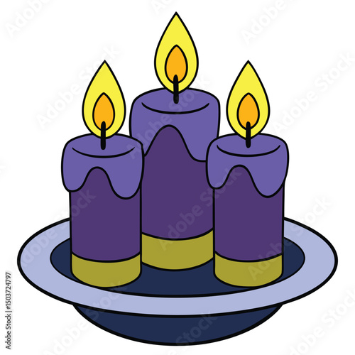 Candles flat vector illustration white background