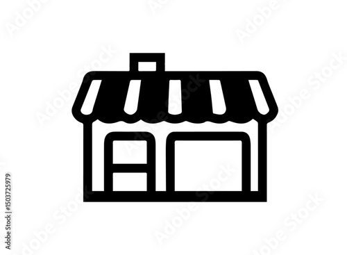 Simple flat shop icon design. Store vector illustration. 