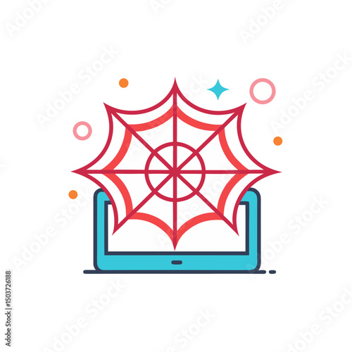 Spiral Spider Web Doodle Vector For A Dizzying And Hypnotic Trap