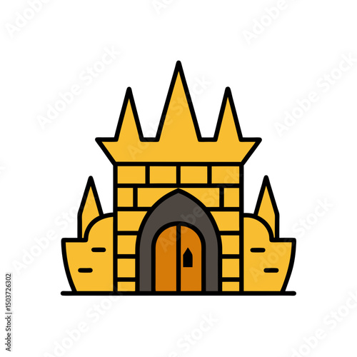 Dungeon Door With A Window Doodle Vector For A Spooky Prison Peep Hole
