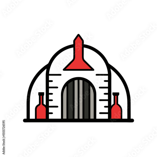 Wine Rack In A Cellar Doodle Vector For An Organized Bottle Storage