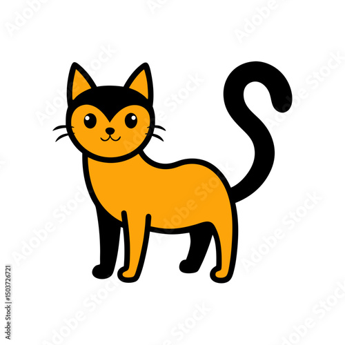 Scaredy Cat Doodle Vector With An Arched Back For A Spooky Halloween