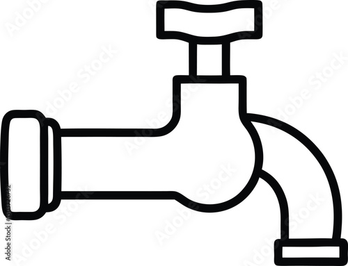 water pipe icon with valve with white background