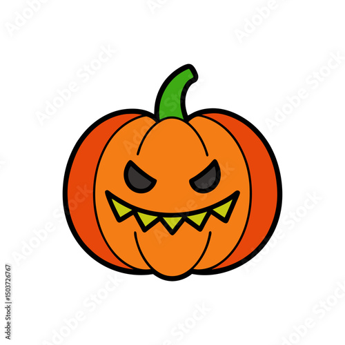 Surprised Jack O Lantern Doodle Vector With A Shocked Pumpkin Expression