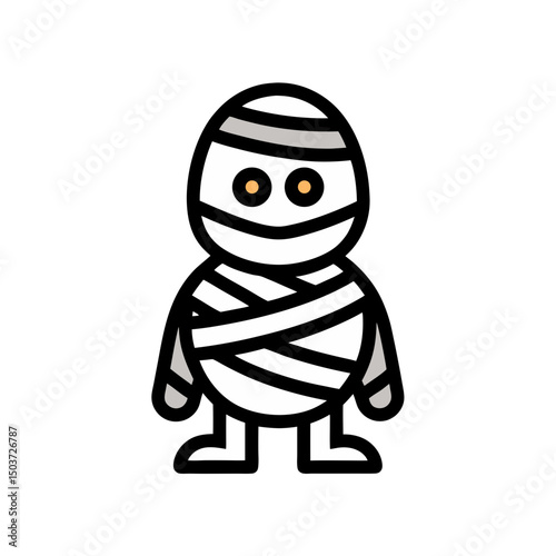Mummy In A Sarcophagus Doodle Vector For An Ancient Egyptian Royal Tomb