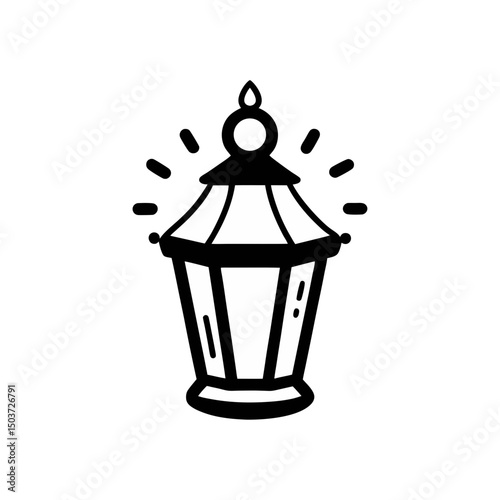 Wallpaper Mural Candle Lantern Doodle Vector For A Classic And Old Fashioned Light Source Torontodigital.ca