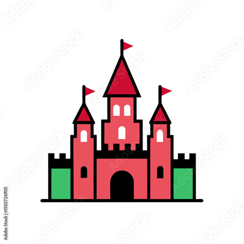 Dark Spooky Castle Doodle Vector For A Vampire Or Villain's Fortress Lair