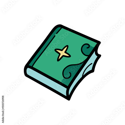 Simple Spellbook Doodle Vector Outline For A Basic Magic Or Wizard Icon