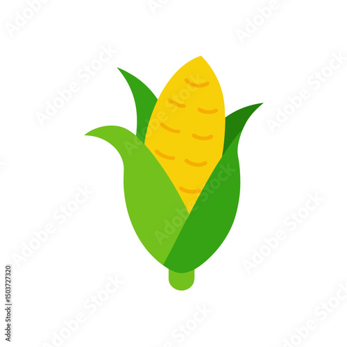 Indian Corn Doodle Vector With Husks For An Autumn And Thanksgiving Vibe