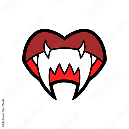 Saber Tooth Tiger Fangs Doodle Vector For A Prehistoric Predator Look