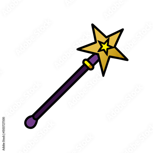 Twisted Wooden Wand Doodle Vector For An Organic And Magical Wizard Tool