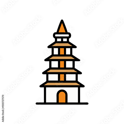 Isolated Watchtower Doodle Vector For A Solitary And Vigilant Outpost