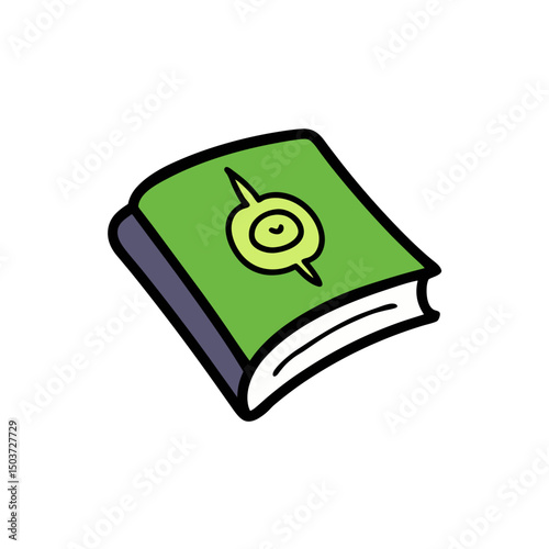 Closed Spellbook Doodle Vector With A Lock For A Secret Grimoire
