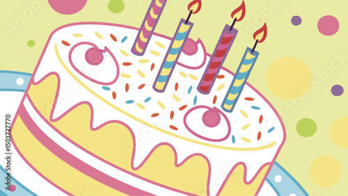 happy birthday cake with candles