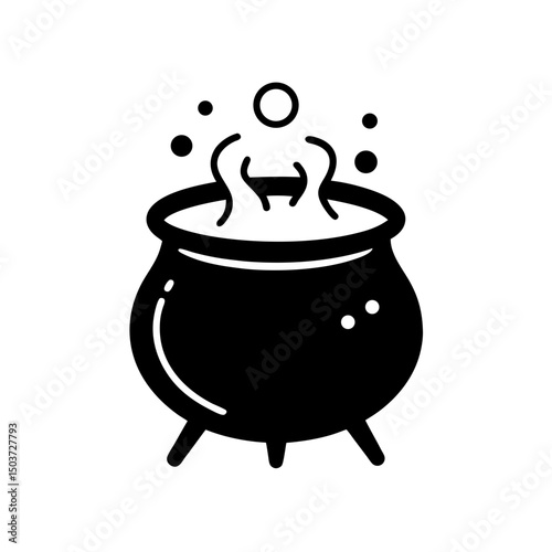 Witch Cauldron With A Ladle Doodle Vector For A Potion Brewing Scene