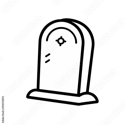 Leaning Tombstone Doodle Vector For A Decrepit And Unkempt Graveyard