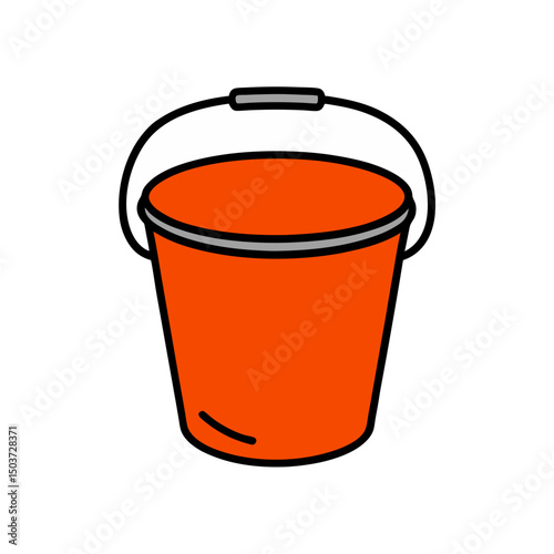 Old Wooden Bucket Doodle Vector For A Rustic And Vintage Farm Clipart