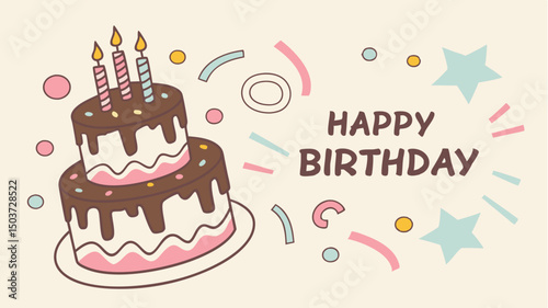 happy birthday card with cake