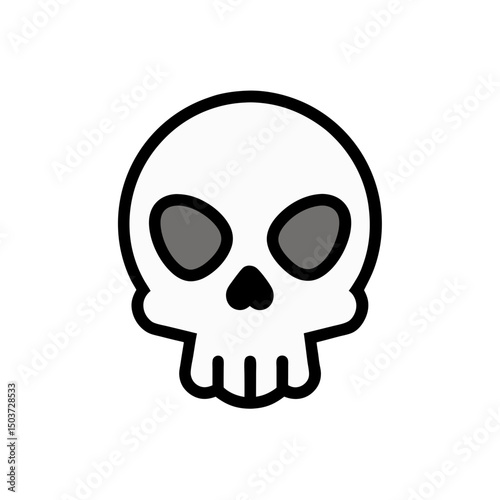 Simple Skull Outline Doodle Vector For A Minimalist And Edgy Design