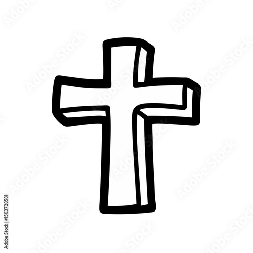 Celtic Cross Doodle Vector For Irish Heritage And Spiritual Symbol Designs