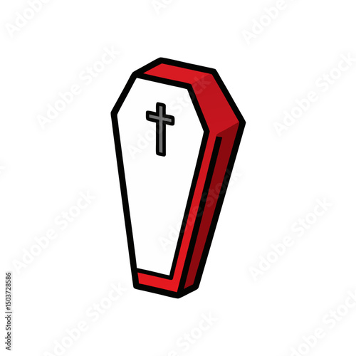 Closed Coffin Doodle Vector For A Simple And Spooky Funeral Themed Icon