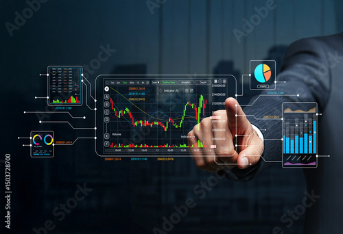 Digital Investment Analysis and Market Trend Visualization with Stock Charts and Data Metrics for Financial Growth and Decision Making Tools