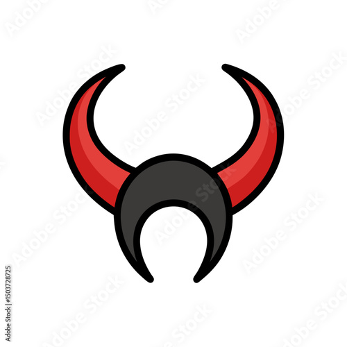 Goat Horns Doodle Vector For A Pagan Or Satanic Symbol Themed Design
