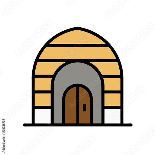 Scary Cellar Door Doodle Vector For A Horror Movie Basement Entrance