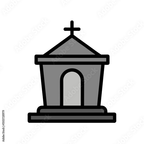 Ancient Stone Crypt Doodle Vector For Graveyard And Undead Horror Designs