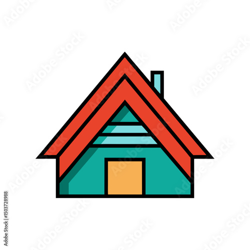 Creepy Attic Window Doodle Vector For A Haunted And Eerie House Scene