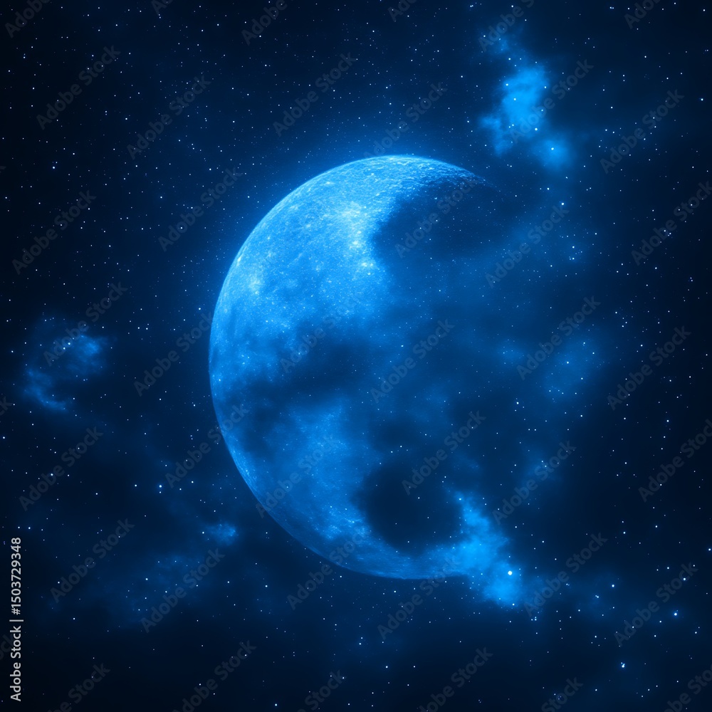 Obraz premium Cosmic moonlit sky