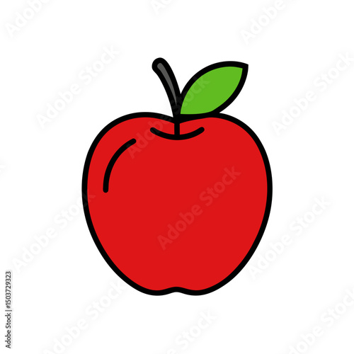Apple Core Doodle Vector For Food Waste And After Snack Illustrations