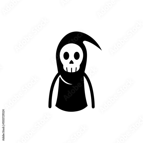 Cartoon Grim Reaper Doodle Vector For A Lighter Take On Spooky Halloween