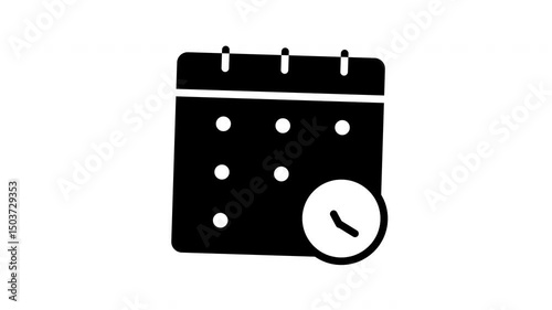 Time Management animated icon in Solid style with alpha channel. Perfect for project and Explainer Video
