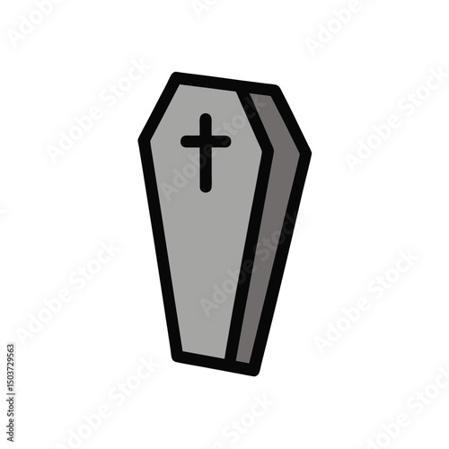 Spooky Halloween Coffin Doodle Vector For Gothic And Horror Themed Projects