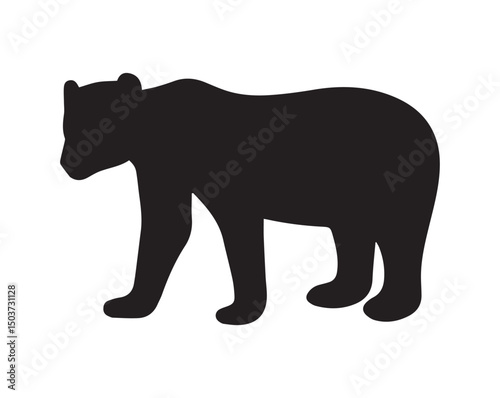 Bear Silhouette, Vector EPS Fully Editable File.
