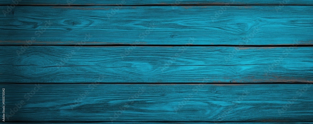 Obraz premium Teal wooden planks horizontal texture