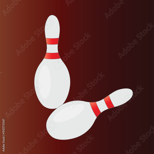 White Bowling Pins with Path Illustration