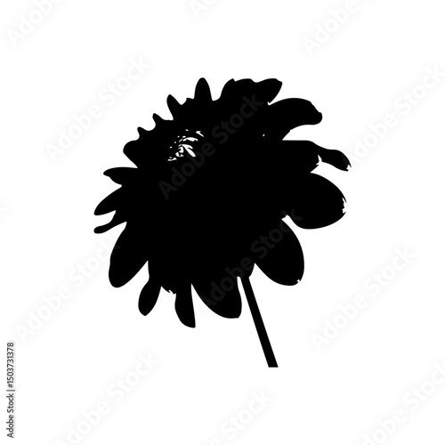Black silhouette dahlia flower vector different style on isolated with whit background