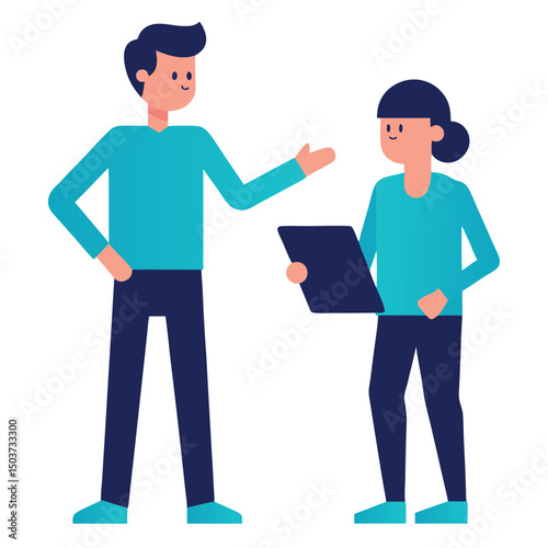 Team leader instructing team member