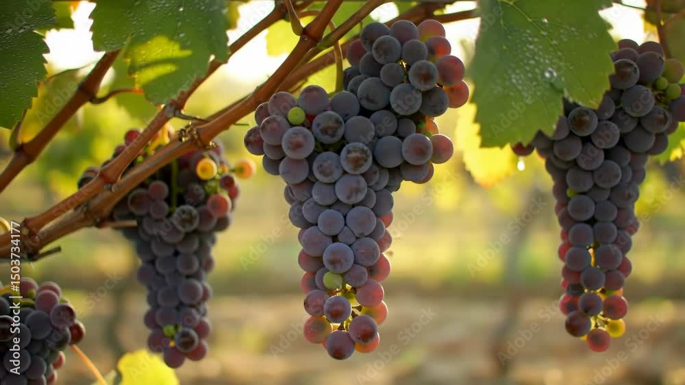 Sun-Kissed Grapes in a French Vineyard Sun-Kissed Grapes in a French Vineyard
